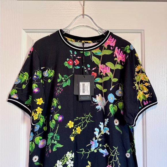 NWT Cynthia Rowley Botanical Tee Floral Black Dress 100% Cotton - XL - $198 Rtl - Picture 3 of 12